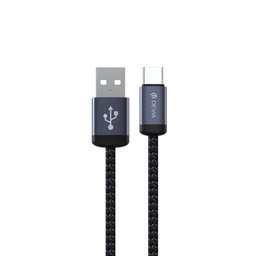 USB / USB-C kabel Gracious, 2.1A, 2m, črn, Devia