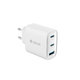 Polnilni adapter Extreme Speed, 2x USB-C + USB-A, PD 65W, bel, Devia