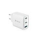 Polnilni adapter Extreme Speed, 2x USB-C + USB-A, PD 65W, bel, Devia