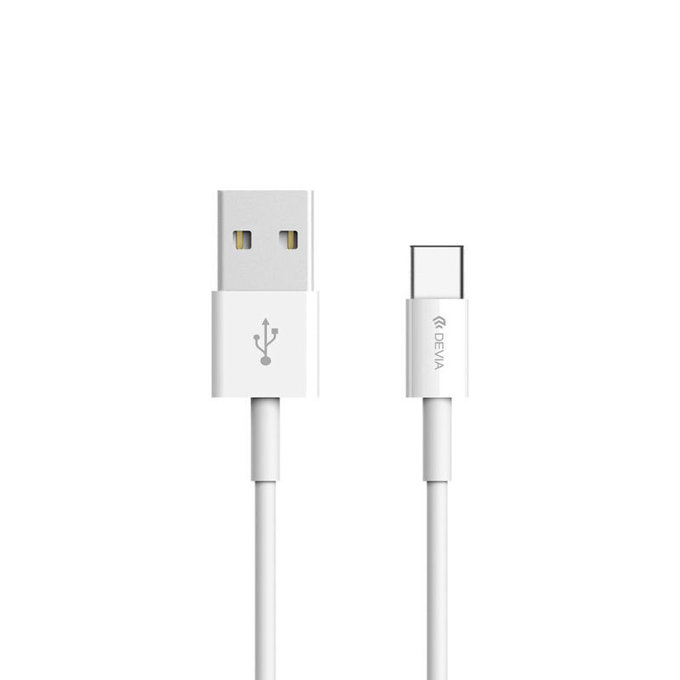 USB / USB-C kabel Smart, 2.1A, 1m, bel, Devia