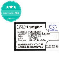 Baterija za Nokia 1208, 1110, 2310, 1200mAh, Li-ion, 3.7V, BL-5C, HQ