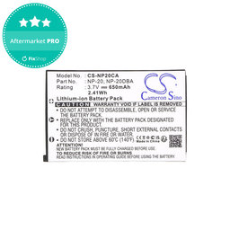 Baterija za Casio Exilim Card Ex-S880, 650mAh, Li-Ion, 3.7V, NP-20, HQ