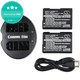 2 bateriji s polnilnikom zaNikon Coolpix P7000, P7700, D3100, D3200, D5100, 1030mAh, Li-Ion, 7.4V, EN-EL14, HQ