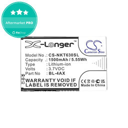 Baterija za Nokia 6300 4G, Nokia 8000 4G, 1500mAh, Li-Ion, 3.7V, BL-4AX, HQ