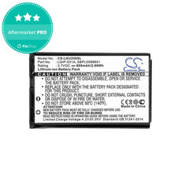 Baterija za LG T500, 800mAh, Li-Ion, 3.7V, LGIP-531A, HQ