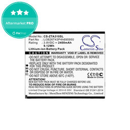 Baterija za ZTE Blade A3, A5, Optus X Power 2, 2400mAh, Li-Ion, 3.8V, Li3826T43P4h695950, HQ