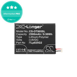 Baterija za Alcatel One Touch Pixi 8", 2500mAh, Li-Pol, 3.8V, TLp025G2, HQ