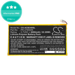 Baterija za Acer Iconia One 10 B3-A40, 6000mAh, Li-Pol, 3.7V, PR-279594N, HQ