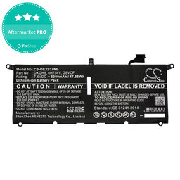 Baterija za Dell XPS 13 9370, 6300mAh, Li-Ion, 7.6V, DXGH8, HQ