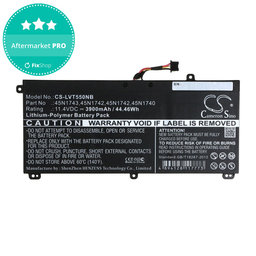 Baterija za Lenovo ThinkPad T550, T560, W550, 3900mAh, Li-Pol, 11.4V, 45N1743, HQ