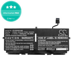 Baterija za Dell XPS 13 9300, 9380, 9310, 6500mAh, Li-Pol, 7.6V, 2XXFW, HQ