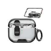 Silikonski ovitek z držalom za telefon in karabinom za AirPods Pro 3, črn
