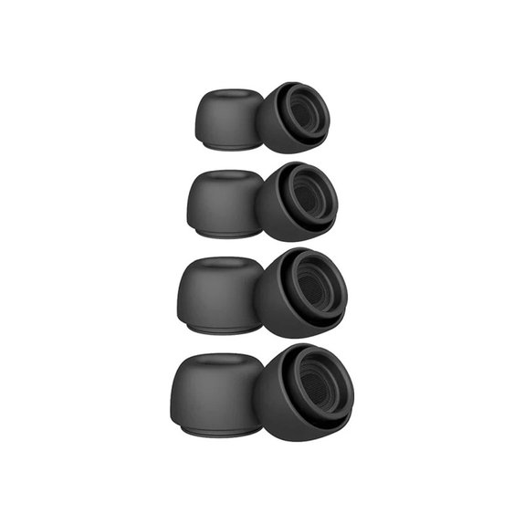 Nadomestni silikonski ušesni nastavki za Apple AirPods Pro in Pro 2, komplet (L, M, S, XS), črni