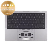 Zgornji okvir tipkovnice za MacBook Pro 14", A2442 (2021), A2779 (2023), US tipkovnico in baterijo, Space Gray, 661-21972, Genuine Apple
