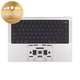 Zgornji okvir tipkovnice za MacBook Pro 14", A2442 (2021), A2779 (2023), US tipkovnico in baterijo, Silver, 661-21973, Genuine Apple