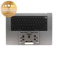 Zgornji okvir tipkovnice za MacBook Pro 16" A2780 (2023), US tipkovnico in baterijo, Space Gray, 661-32189, Genuine Apple