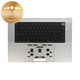 Zgornji okvir tipkovnice za MacBook Pro 16" A2780 (2023), US tipkovnico in baterijo, Silver, 661-32190, Genuine Apple