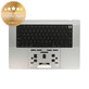 Zgornji okvir tipkovnice za MacBook Pro 16" A2780 (2023), US tipkovnico in baterijo, Silver, 661-32190, Genuine Apple