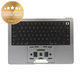 Zgornji okvir tipkovnice za MacBook Pro 14", A2442 (2021), A2779 (2023), US tipkovnico in baterijo, Space Gray, 661-32210, Genuine Apple