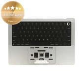 Zgornji okvir tipkovnice za MacBook Pro 14", A2442 (2021), A2779 (2023), US tipkovnico in baterijo, Silver, 661-32211, Genuine Apple
