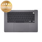 Zgornji okvir tipkovnice za MacBook Air 15", A3114 (2023), US tipkovnico in baterijo, Space Gray, 661-34895, Genuine Apple