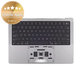 Zgornji okvir tipkovnice za MacBook Pro 14", A2918 (2023), US tipkovnico in baterijo, Space Gray, 661-35708, Genuine Apple