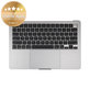 Zgornji okvir tipkovnice za MacBook Air 13", A3113 (2024), US tipkovnico in baterijo, Space Gray, 661-40227, Genuine Apple
