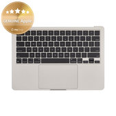 Zgornji okvir tipkovnice za MacBook Air 13", A3113 (2024), US tipkovnico in baterijo, Starlight, 661-40229, Genuine Apple
