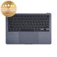 Zgornji okvir tipkovnice za MacBook Air 13", A3113 (2024), US tipkovnico in baterijo, Midnight, 661-40230, Genuine Apple