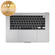 Zgornji okvir tipkovnice za MacBook Air 15", A3114 (2024), US tipkovnico in baterijo, Space Gray, 661-40266, Genuine Apple