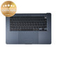 Zgornji okvir tipkovnice za MacBook Air 15", A3114 (2024), US tipkovnico in baterijo, Midnight, 661-40269, Genuine Apple