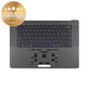 Zgornji okvir tipkovnice za MacBook Pro 16", A3403 (2024), US tipkovnico in baterijo, Space Black, 661-42823, Genuine Apple