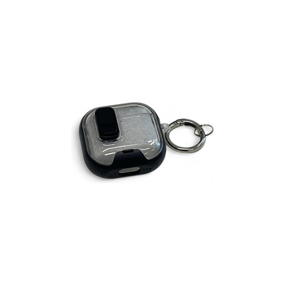 Silikonski ovitek z držalom za telefon in karabinom za AirPods 4, črn