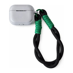 Silikonski ovitek za AirPods 4, Sivo s črno vrvico