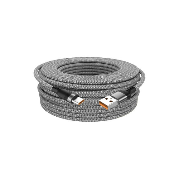 USB-C / USB-C kabel, 6A, 2m, siv