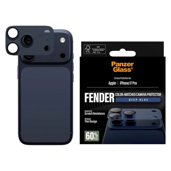 Zaščita objektiva Fender za iPhone 17 Pro, Modra, PanzerGlass