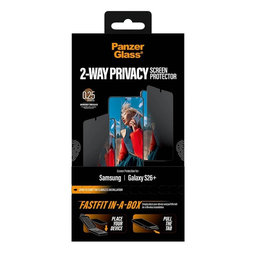 PanzerGlass - UWF 2-Way Privacy kaljeno steklo s FASTFIT In-A-Box za Samsung Galaxy S26+, prozorno