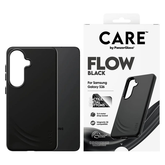 Ovitek FLOW s QI za Samsung Galaxy S26, Črna, PanzerGlass