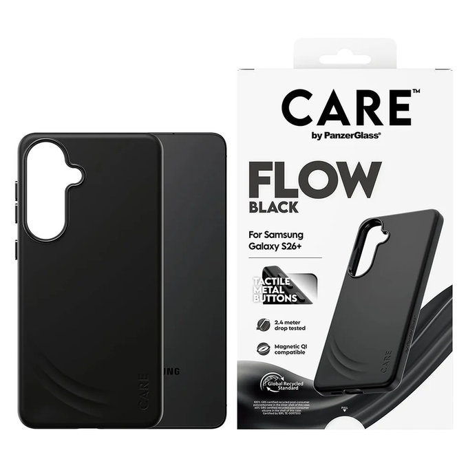 Ovitek FLOW s QI za Samsung Galaxy S26+, Črna, PanzerGlass