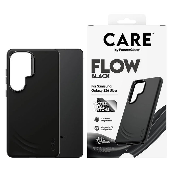 Ovitek FLOW s QI za Samsung Galaxy S26 Ultra, Črna, PanzerGlass