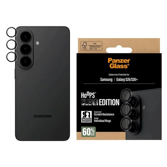 Zaščita objektiva Hoops za Samsung S26/S26+, Transparent, PanzerGlass