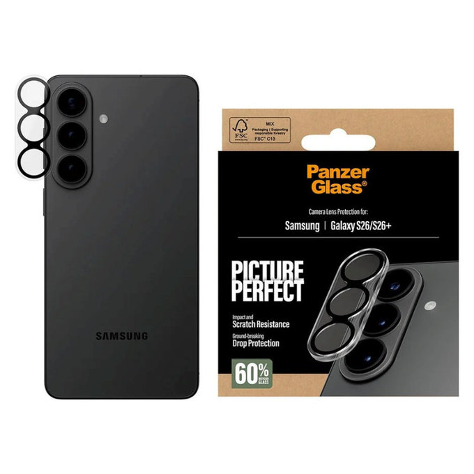 Zaščita objektiva PicturePerfect za Samsung S26/S26+, Črna, PanzerGlass