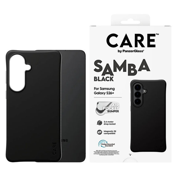 Ovitek Samba s QI za Samsung Galaxy S26+, Črna, PanzerGlass