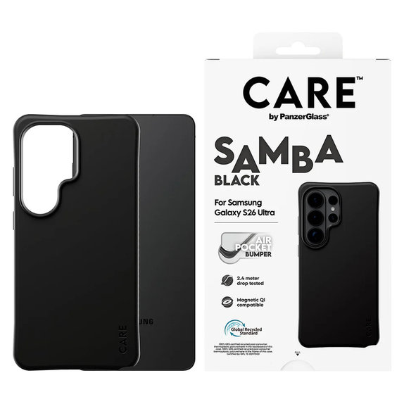 Ovitek Samba s QI za Samsung Galaxy S26 Ultra, Črna, PanzerGlass