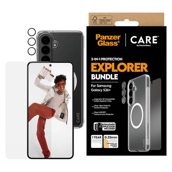 Bundle Explorer 3v1 za Samsung Galaxy S26+, PanzerGlass