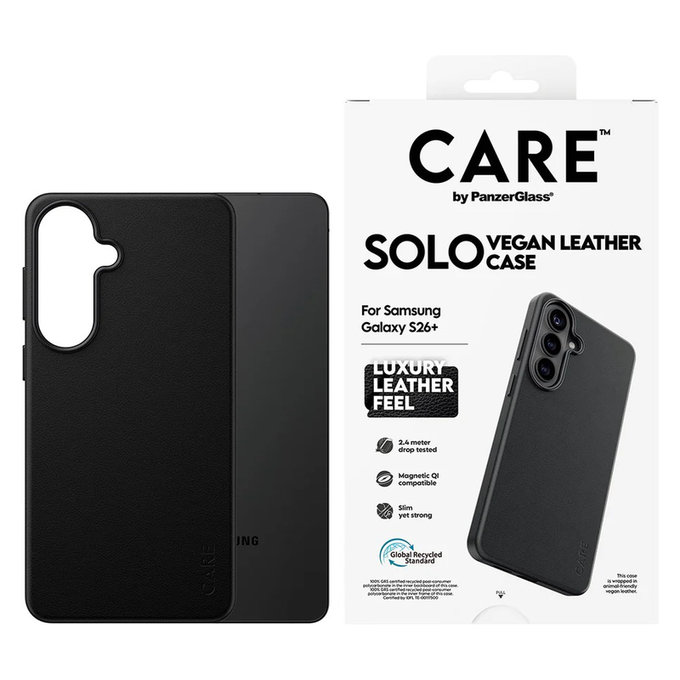 Ovitek Solo za Samsung Galaxy S26+, Črna, PanzerGlass