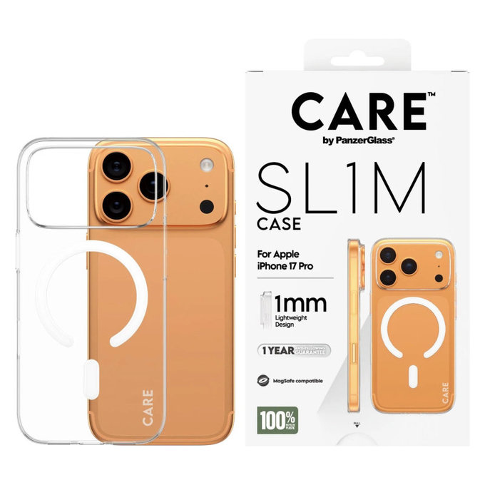 Ovitek SL1M za iPhone 17 Pro, transparent, CARE
