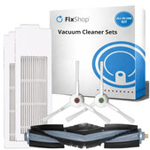 Komplet nadomestnih delov za Ecovacs T20, T20 Max, T20 Pro (1x Glavna krtača, 2x Filter, 2x Stranska krtača – bela)