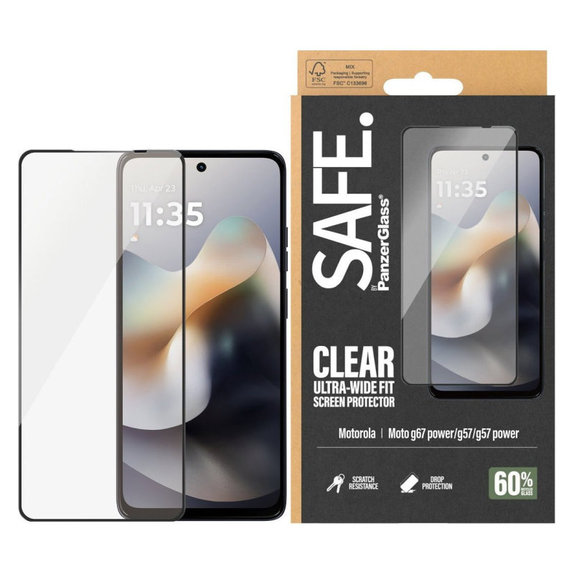 Kaljeno steklo UWF za Motorola Moto G57 Power 5G, Črna, PanzerGlass