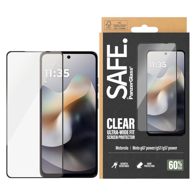 Kaljeno steklo UWF za Motorola Moto G57 Power 5G, Črna, PanzerGlass